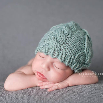 Cabled Baby Hat, Cabled Newborn Hat