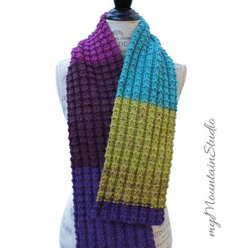 POP Color Block Knit Scarf