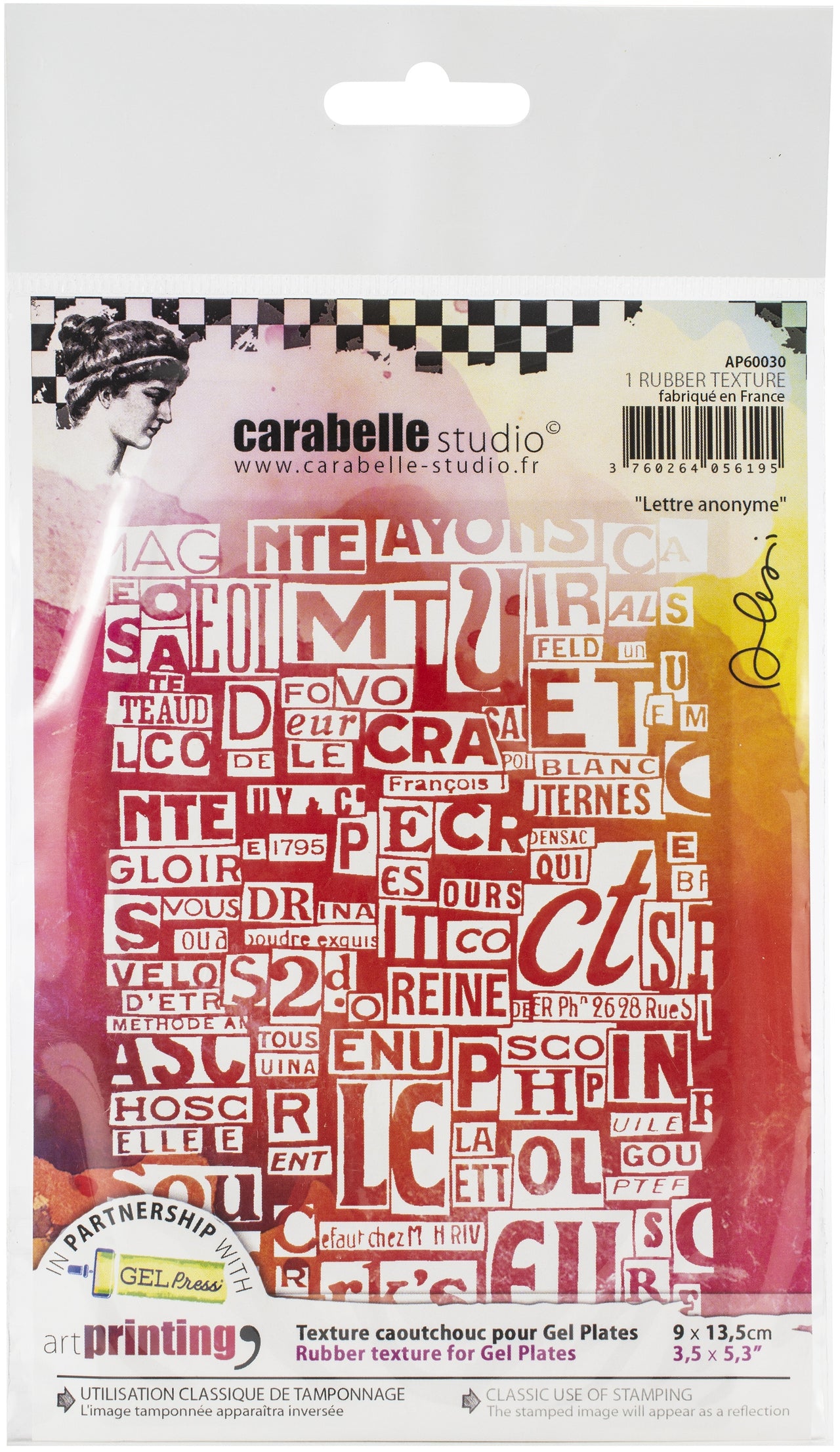 Carabelle Studio Art Printing A6 Rubber Texture Plate - Anonymous Letter