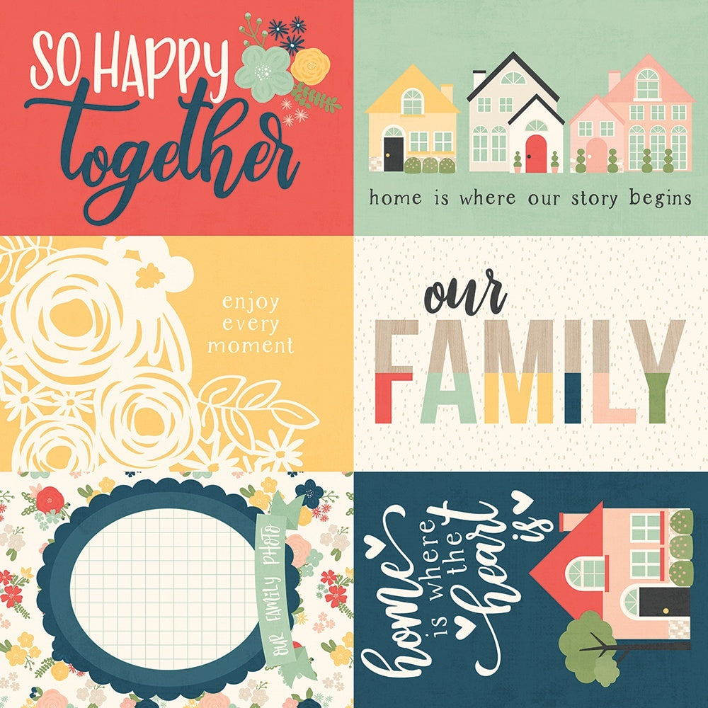 Simple Stories So Happy Together Double-Sided Cardstock 12"X12" 25/Pkg - 4"X6" Elements