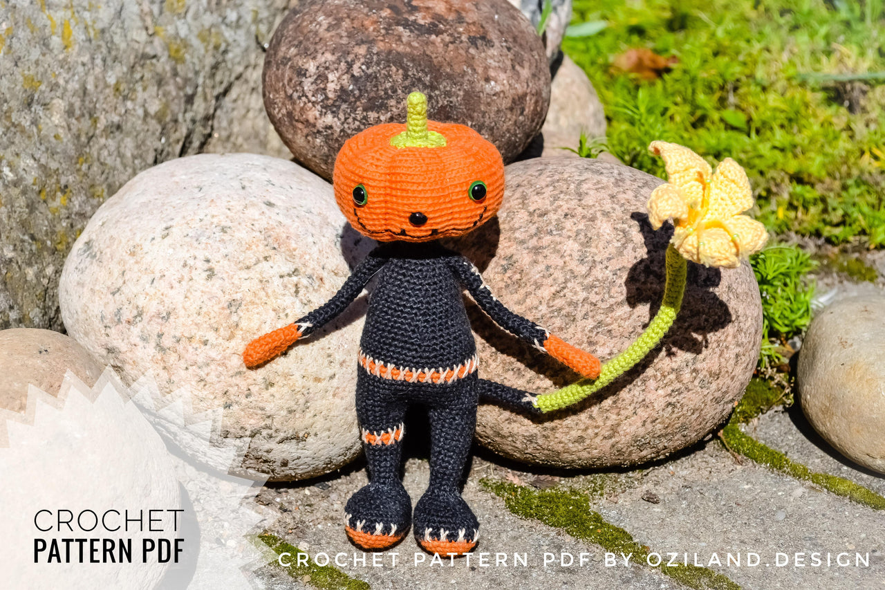 Mr Pumpkin amigurumi doll