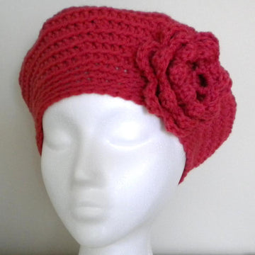 Spider Web Beret with Flower