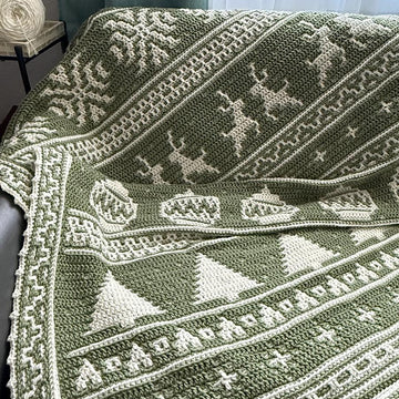 Christmas Overlay Mosaic Crochet blanket