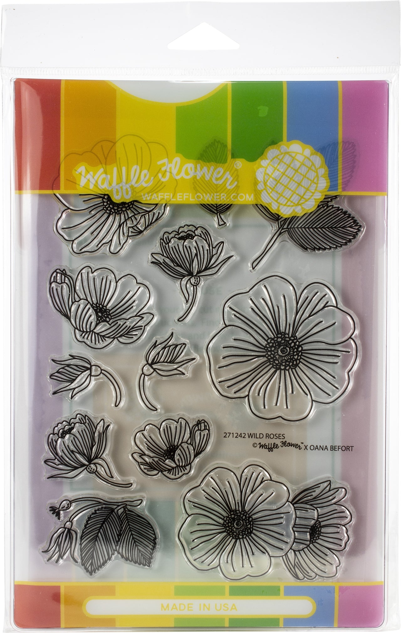 Waffle Flower Crafts Waffle Flower Stamp & Die Set - Wild Roses