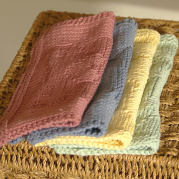Duck knit/purl face cloth square