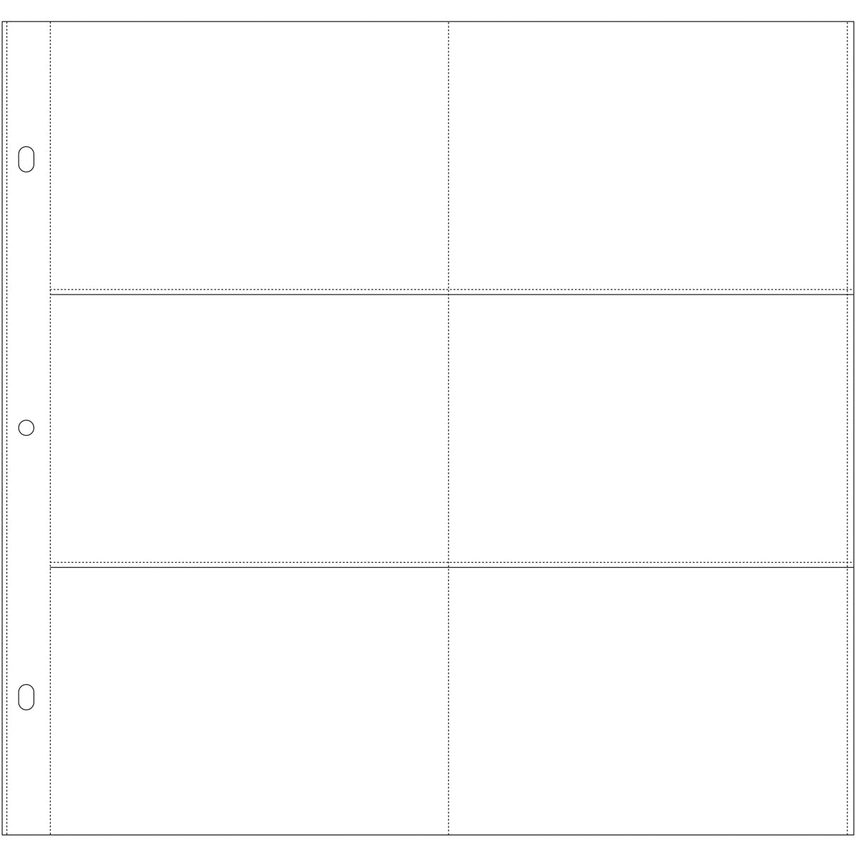 Kaisercraft D-Ring Album Page Protectors 12"X12" 10/Pkg - (6) 6"X4" Pockets