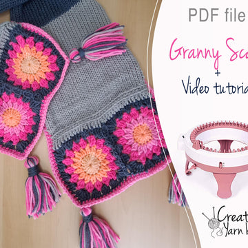 Scarf Sentro machine with granny square