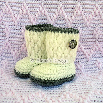 Silver Button Baby Booties