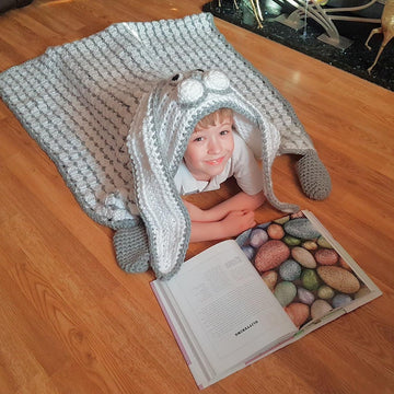 2in1 Woodland Bunny Rabbit Hooded Blanket Crochet Pattern