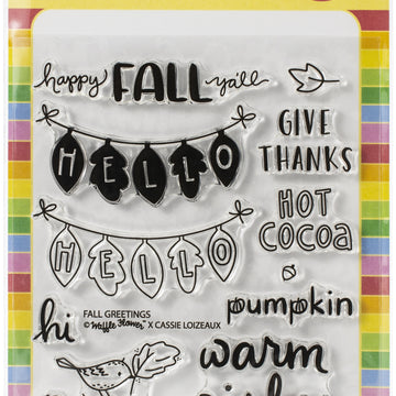 Waffle Flower Crafts Clear Stamps 4"X6" - Fall Greetings