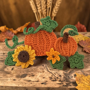 Crochet Pumpkin set Halloween applique pattern