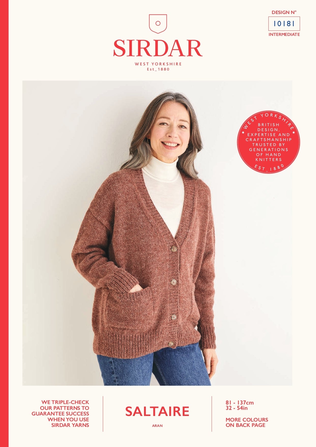 Cardigan in Sirdar Saltaire - 10181 - Downloadable PDF