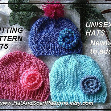 575 UNISEX KNITTED BEANIE HAT, and flower