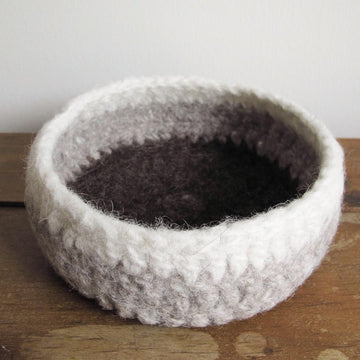 Tricolor Felted Bowl