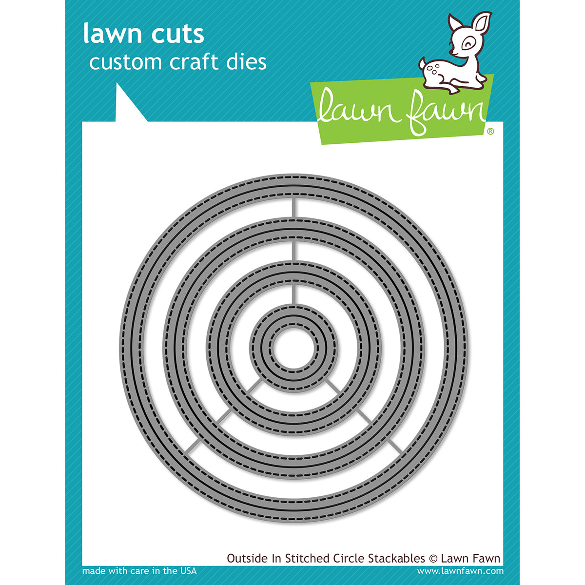Lawn Fawn Lawn Cuts Custom Craft Stackables Dies - Outside In Stitched Circle