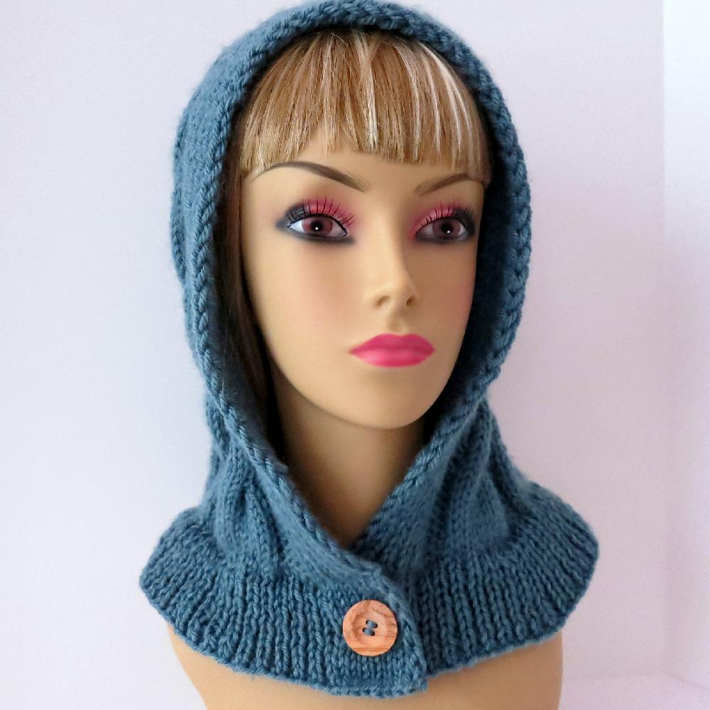 Now and Forever Cable Hat with Buttoned Collar