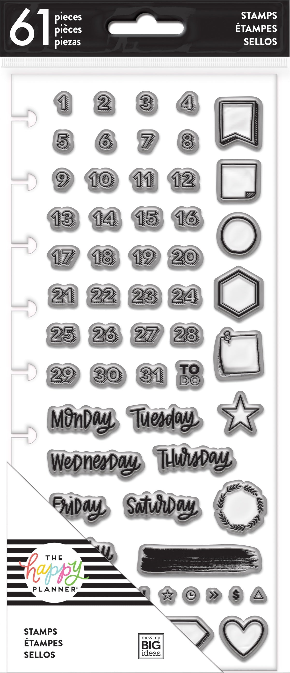 Happy Planner Clear Stamps - Days & Numbers Journaling