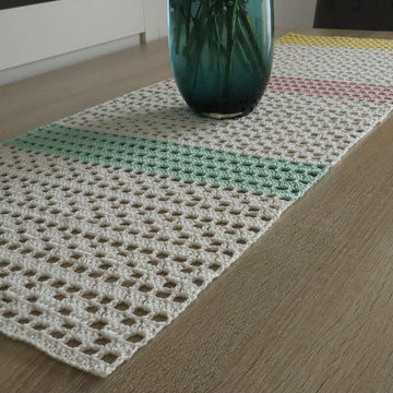 Fleur Filet Crochet Table Runner