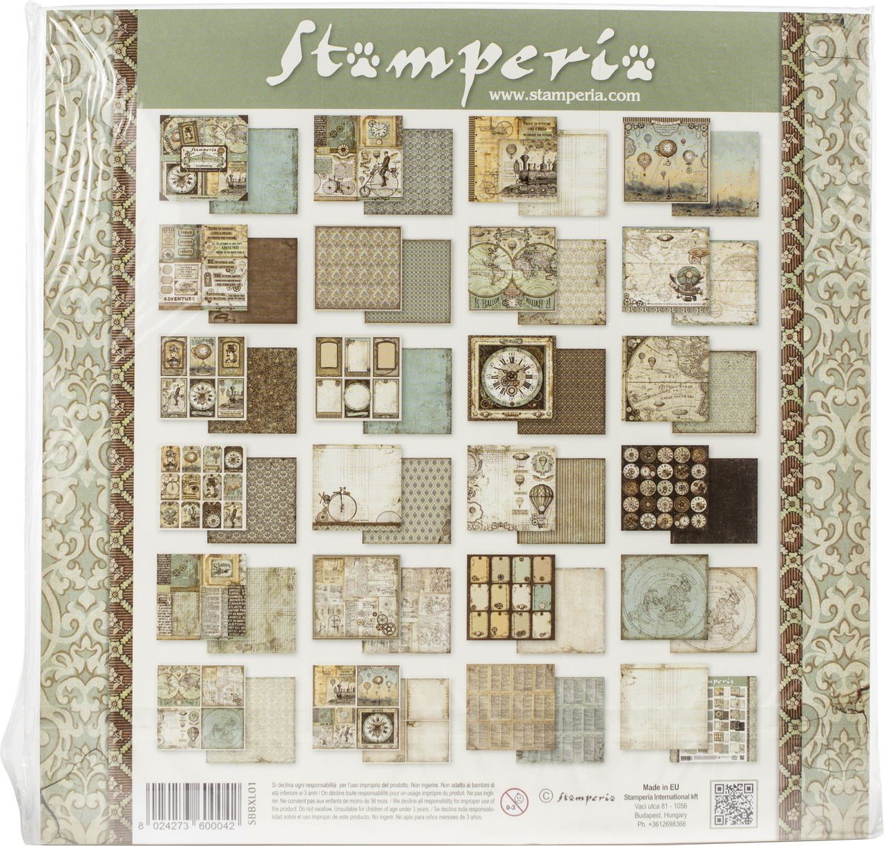 Stamperia Intl Stamperia Double-Sided Paper Pad 12"X12" 22/Pkg - Voyages Fantastiques, 22 Designs/1 Each