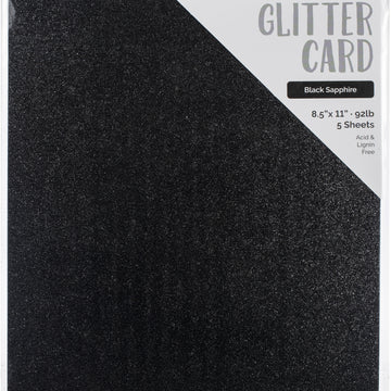 Tonic Studios Craft Perfect Glitter Cardstock 8.5"X11" 5/Pkg - Black Sapphire