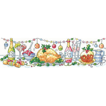 Heritage Christmas Dinner Cross Stitch Kit - 37.5cm x 10cm
