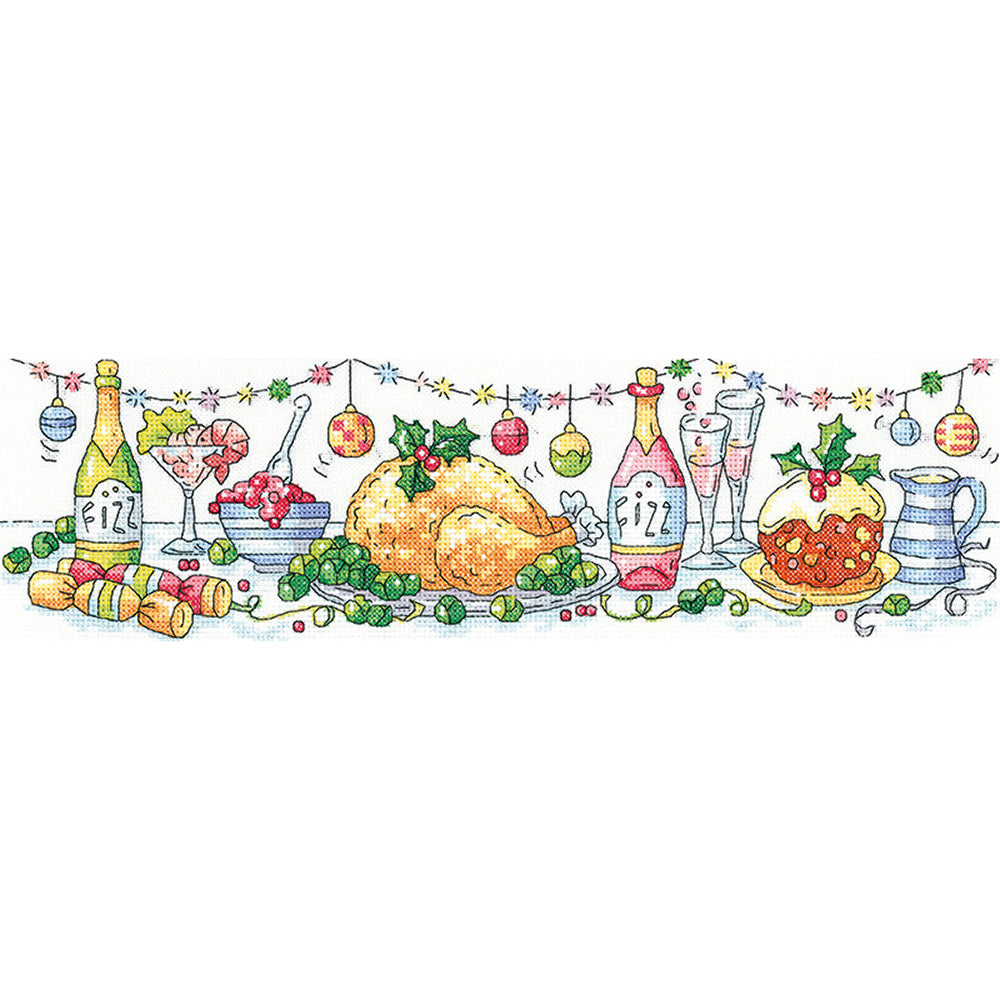 Heritage Christmas Dinner Cross Stitch Kit - 37.5cm x 10cm