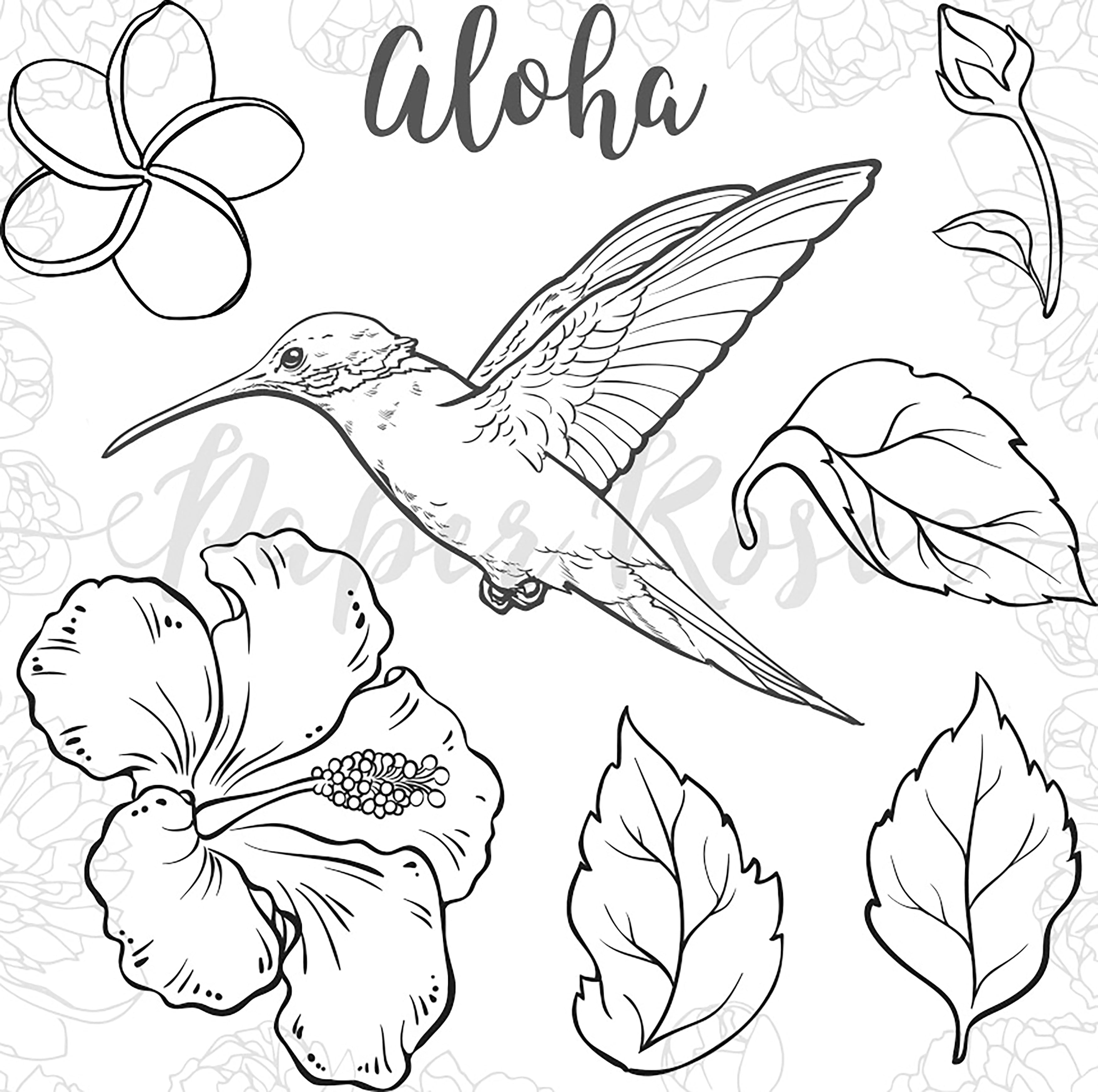 Paper Rose Clear Stamps - Hummingbird Garden