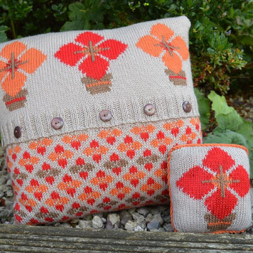 Fairisle and Flowers Cushion Cover and Pin Cushion
