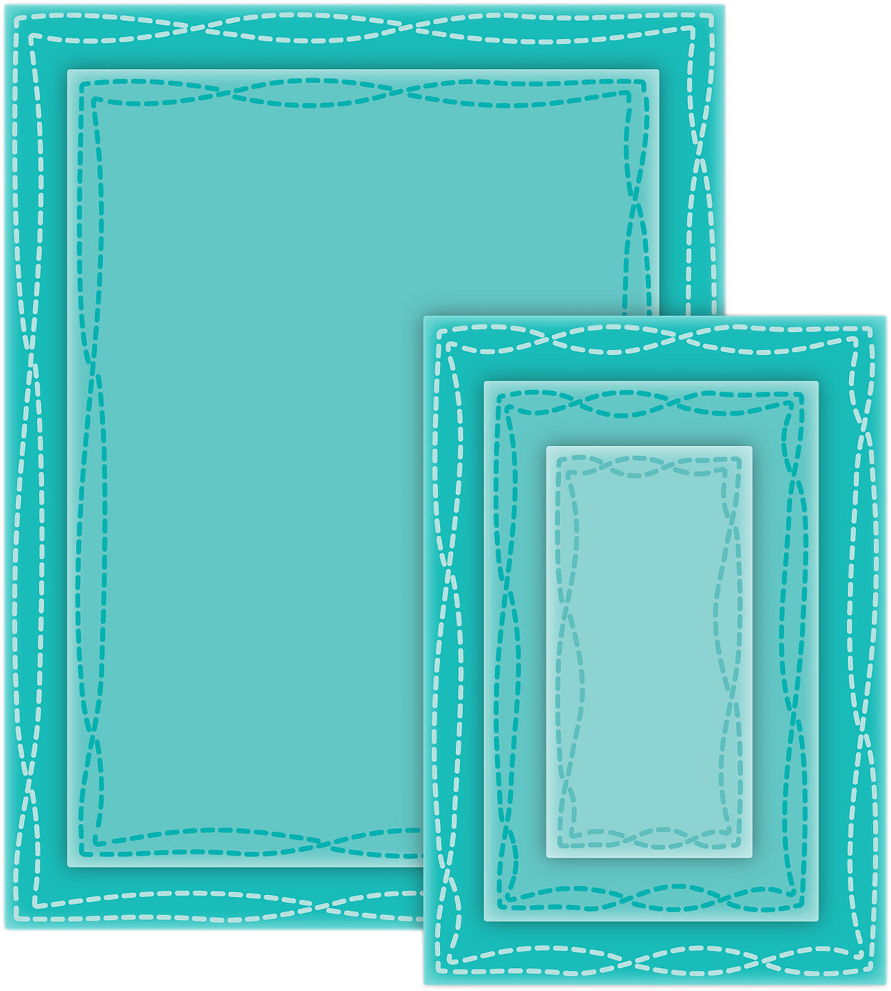 CottageCutz Nested Dies 5/Pkg - Wacky Stitched Rectangle