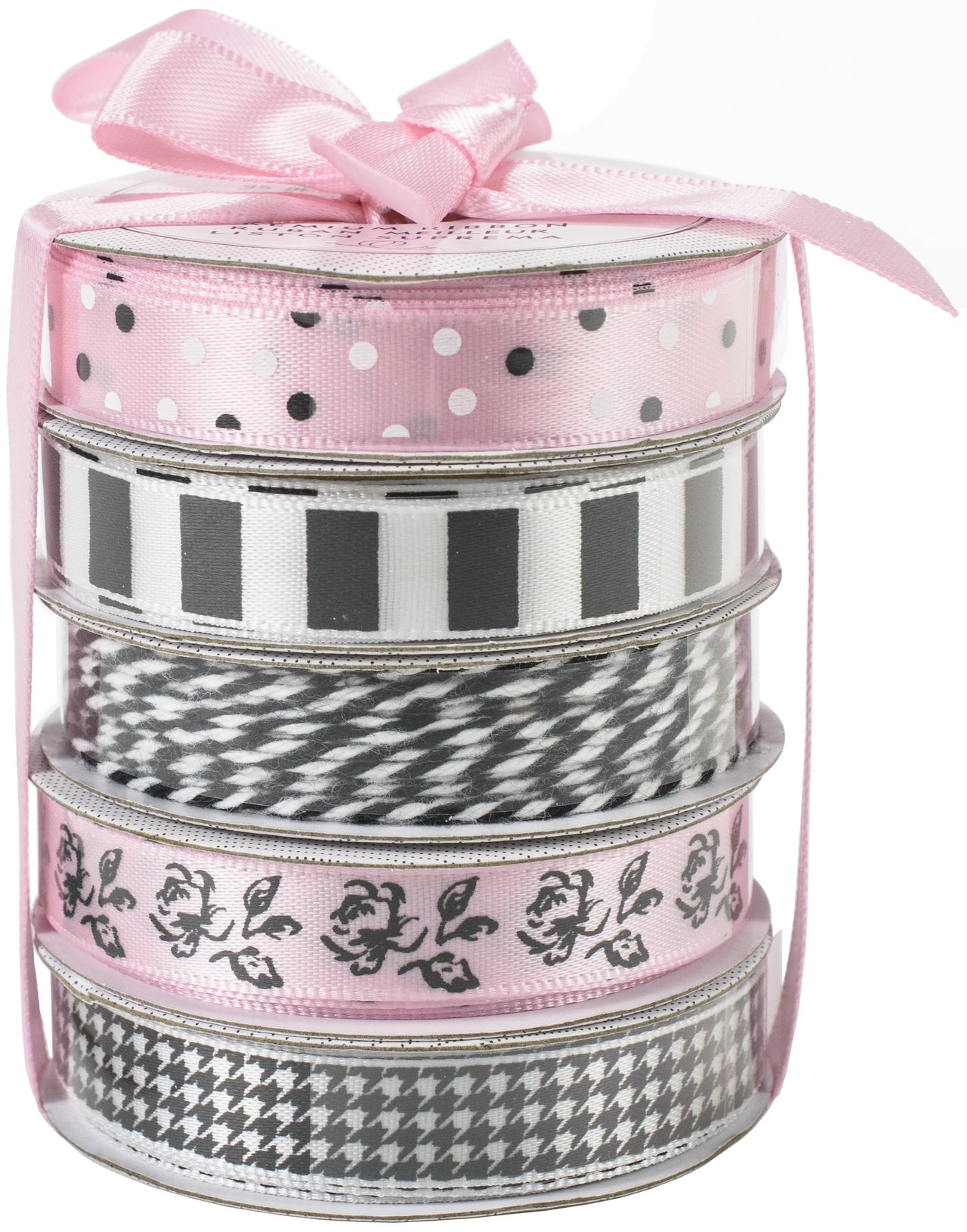 American Crafts Premium Ribbon & Twine 5/Pkg - Classy Pink
