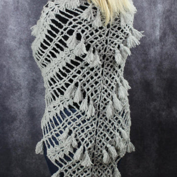 Crochet Pattern Triangle Shawl BioTronik #6 | Autumn Crochet Shawl | Alpaca Wrap PDF