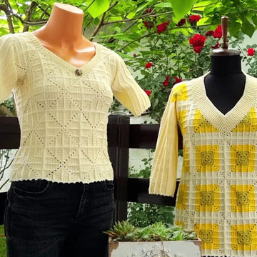 Blouse with granny square