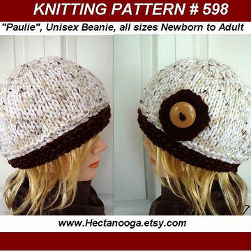598 UNISEX KNITTED BEANIE "Paulie", newborn baby to adult