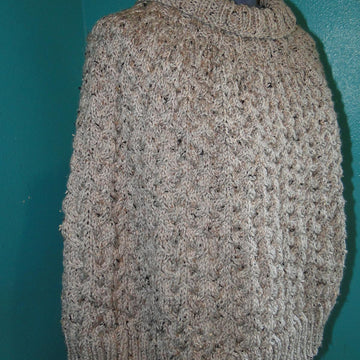 Grey Marble Cable Poncho