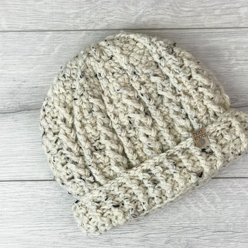 Cable Beanie with a Brim