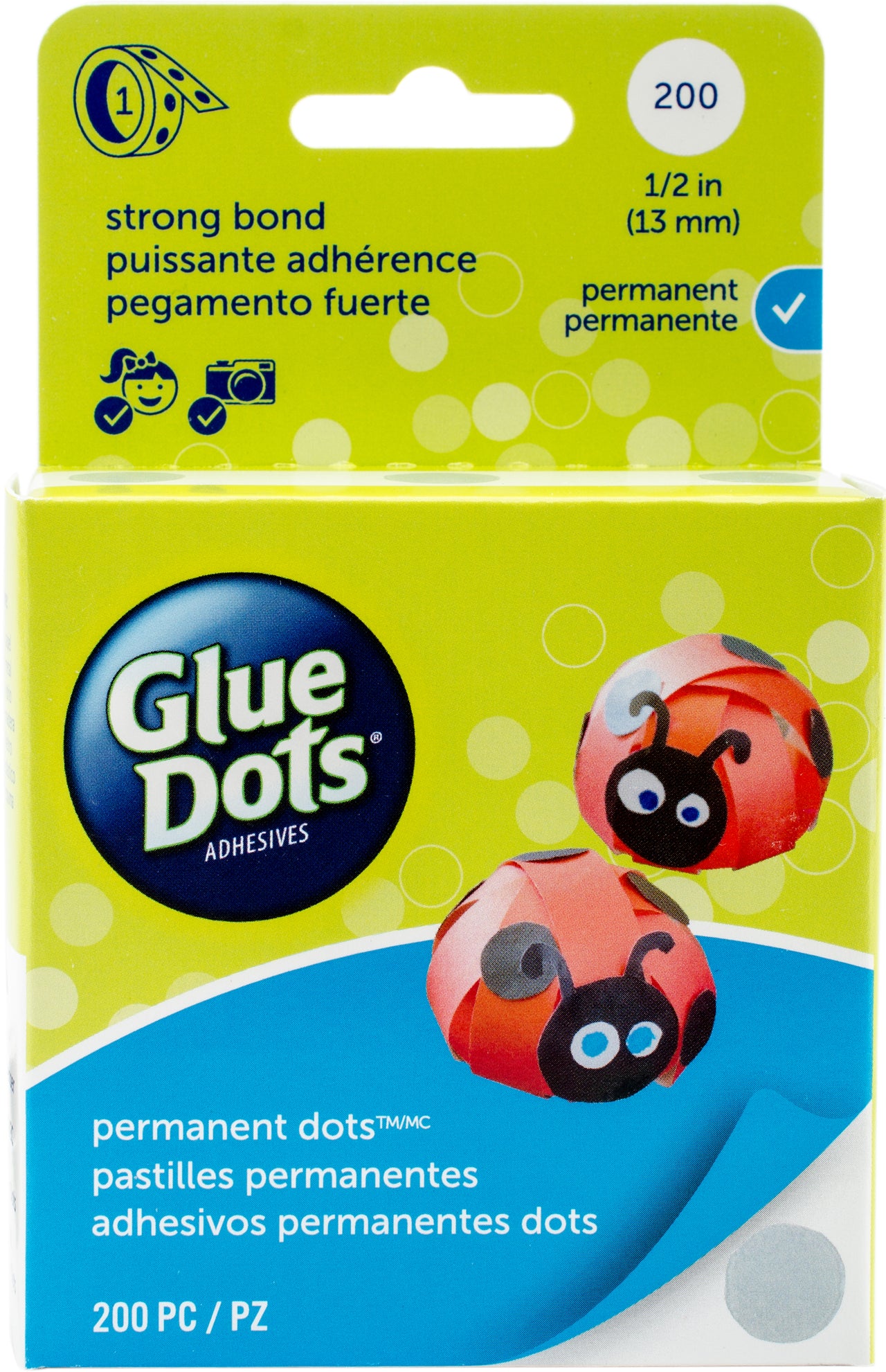 Glue Dots Clear Dot Roll - Permanent .5" 200/Pkg