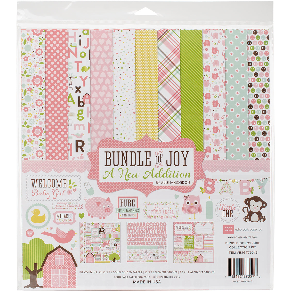 Echo Park Paper Echo Park Collection Kit 12"X12" - Bundle Of Joy/A New Addition - Baby Girl