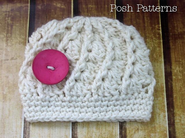 Bulky Spiral Rib Shell Hat Crochet Pattern 247