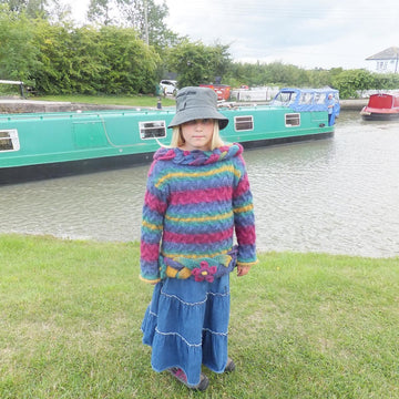 "Waterways" Flower Cable Sweater