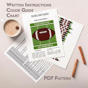 Football Baby Blanket SINGLE CROCHET Pattern