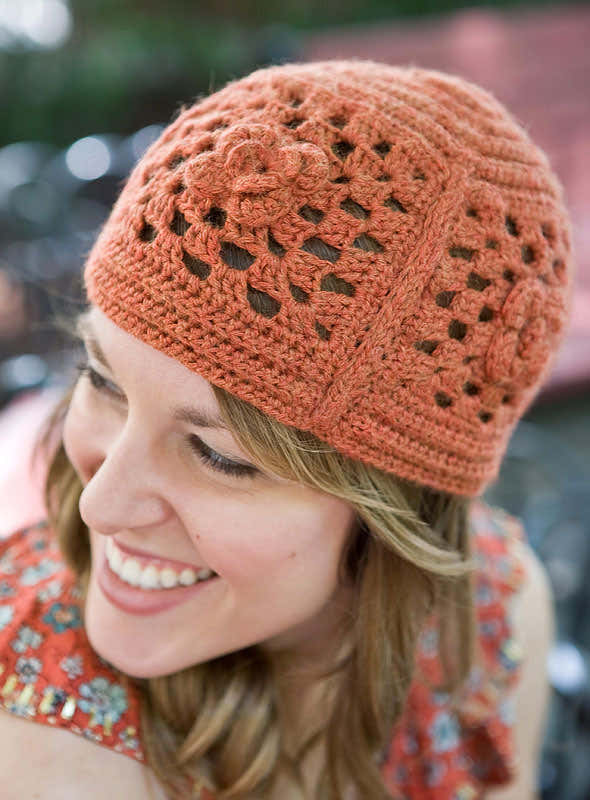 Crocheted Echelon Hat in Berroco Vintage