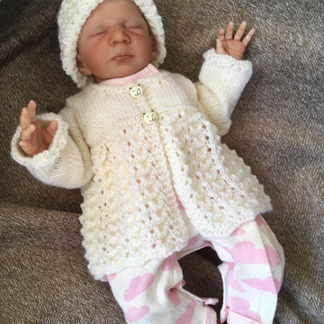 Lacy Cardi & Hat for preemies