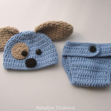 Puppy Baby Hat and Diaper Cover