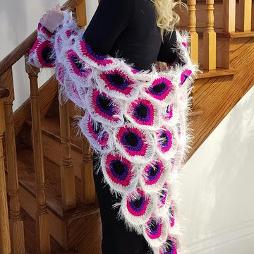 Pink Peacock Shawl