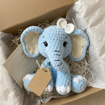 Crochet Sitting Elephant Amigurumi Pattern PDF