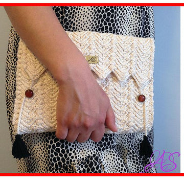 Clutch Purse Chevron with Tassels