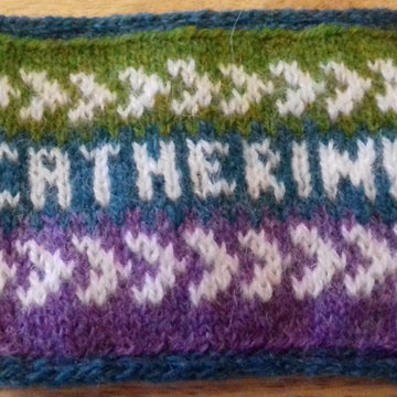Knitted name badge