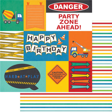 Photoplay Paper Little Builder Double-Sided Cardstock 12"X12" 25/Pkg - Hard At Play