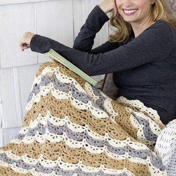 Shell Clusters Lapghan in Red Heart Soft Solids - WR1948