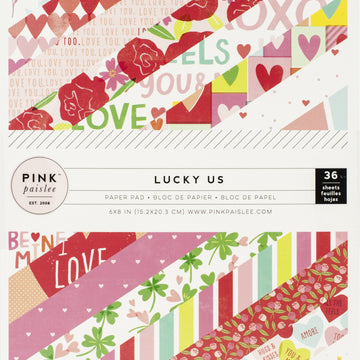 American Crafts Pink Paislee Single-Sided Paper Pad 6"X8" 36/Pkg - Lucky Us, 18 Designs/2 Each